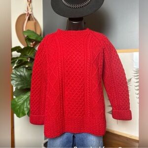 Limited America Hand Knit Wool Long Sleeve Cable Knit Vintage Sweater Size M